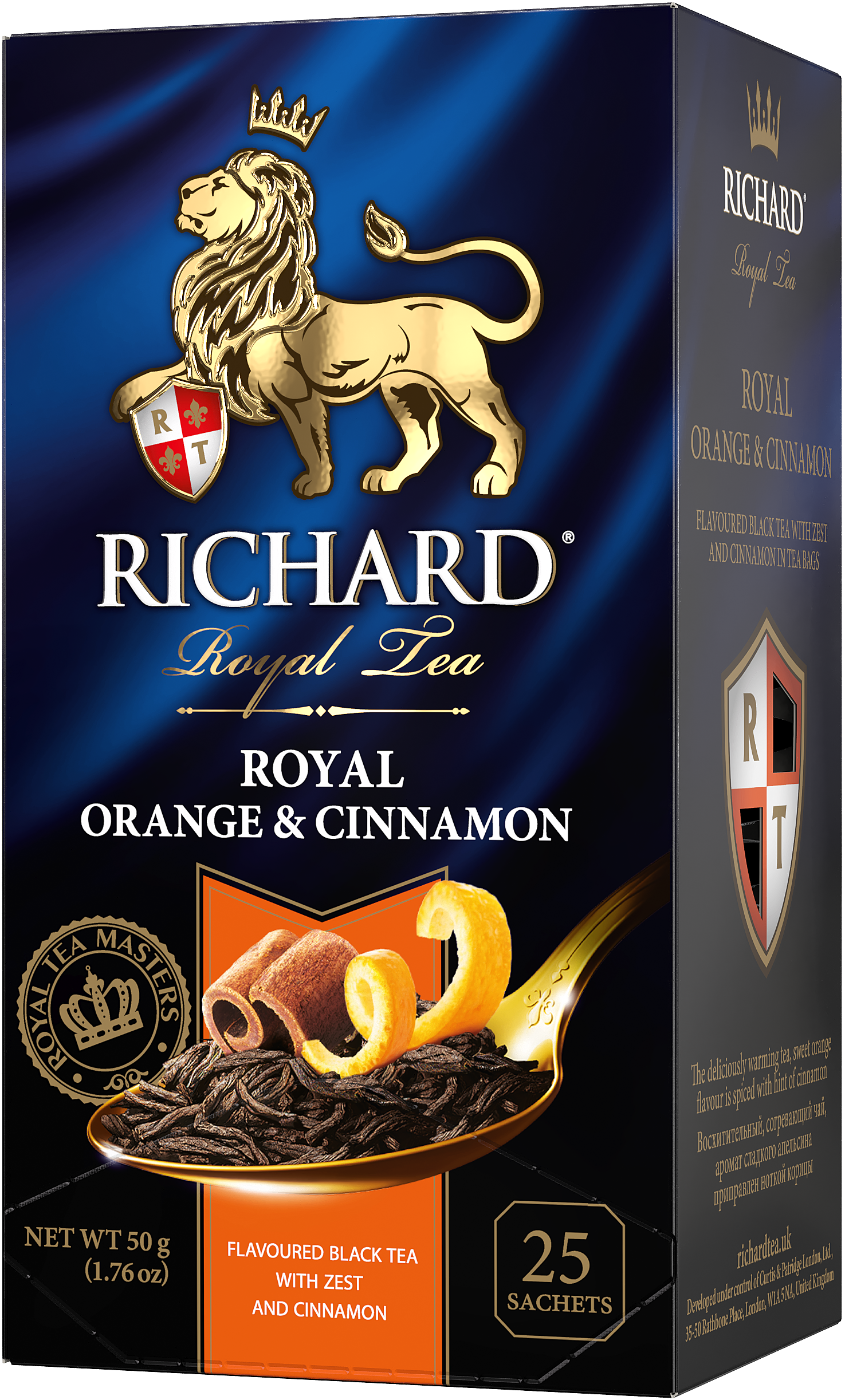 Richard "Royal Orange & Cinnamon" black flavored tea 25 sachets, 50 g