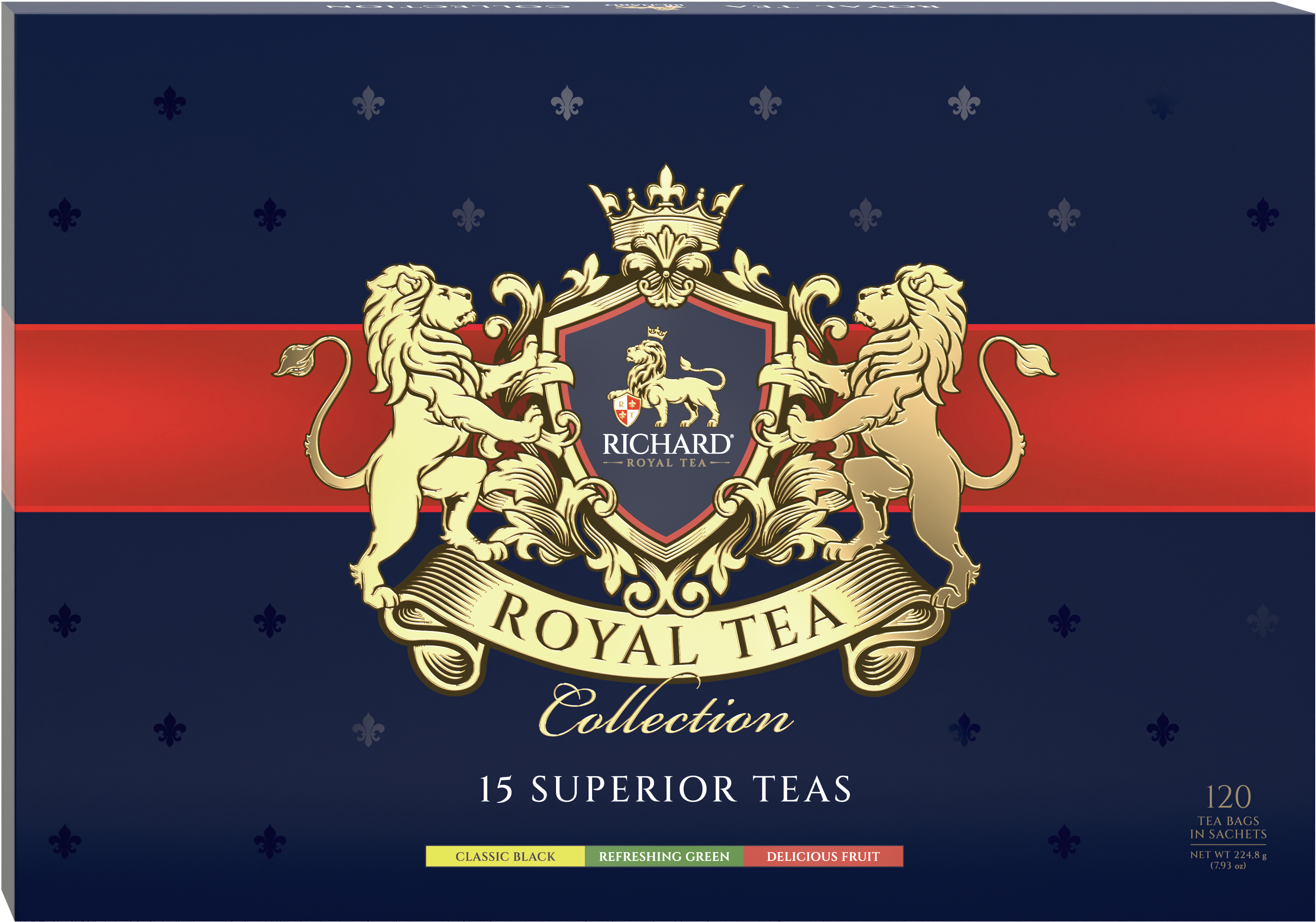 Richard Royal Tea Collection, set di bustine di tè - 120 bustine, 15 gusti