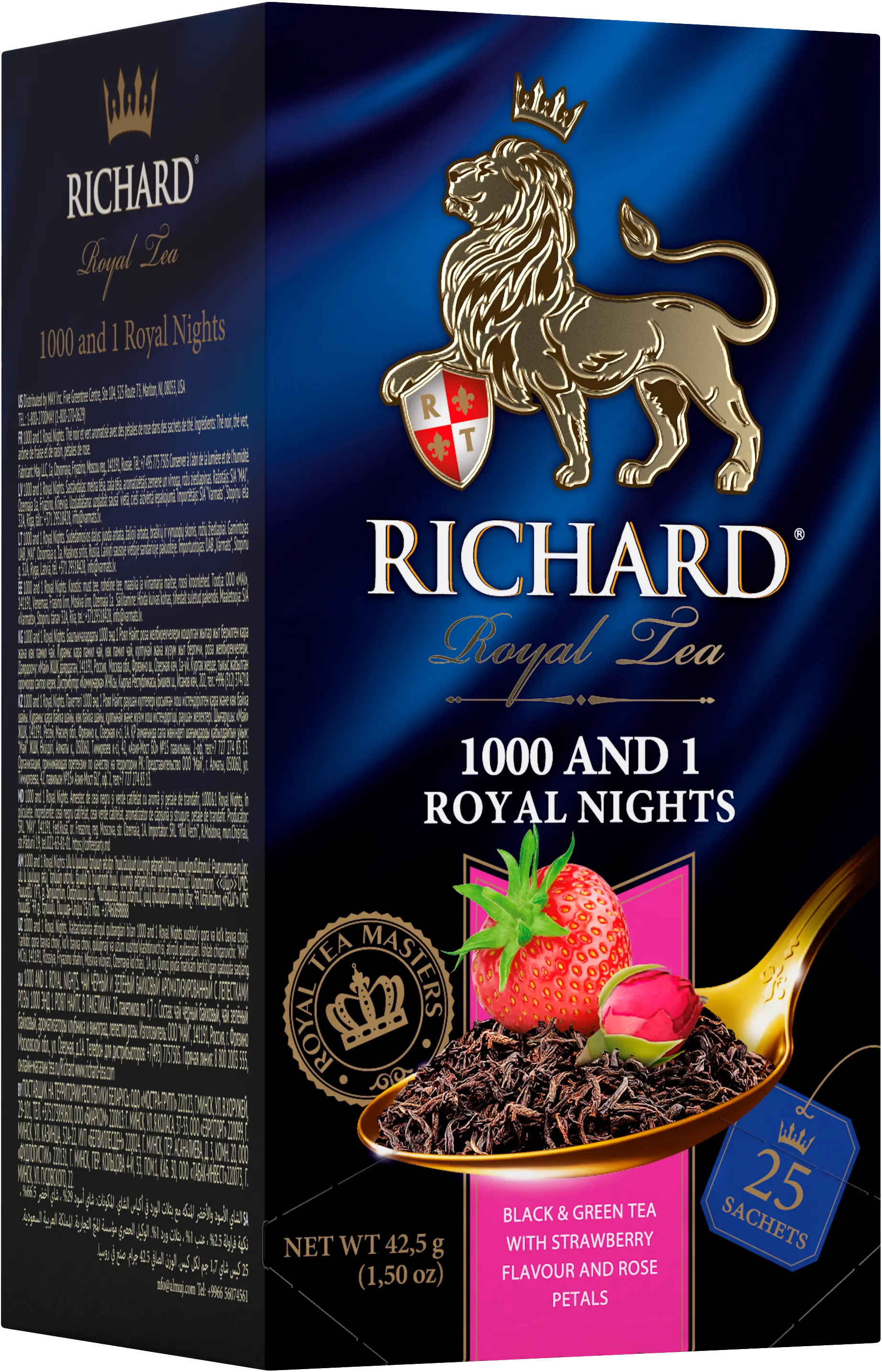 Richard 1000 and 1 Royal Nights, maasika- ja viinamarjamaitseline must ja roheline tee, teekotid 25x2g - Richard Tea Estonia