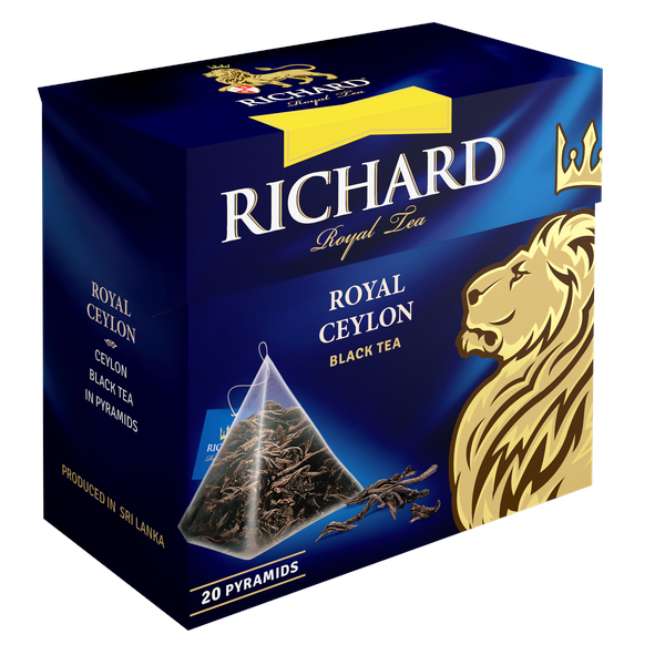 Royal Ceylon, must tee püramiidides, 20×1,7g. - Richard Tea Estonia