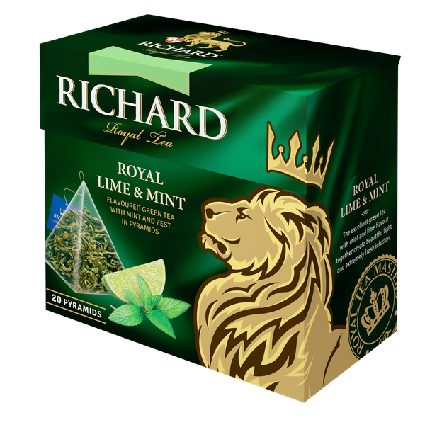 Richard Royal Lime & Mint, flavoured green tea - 20 pyramids Richard Tea