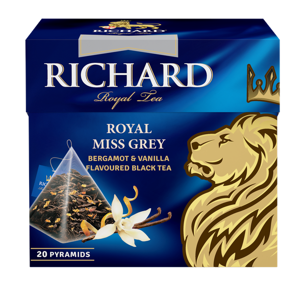 Royal Miss Grey, aromaatne must tee püramiidides, 20×1,7g. - Richard Tea Estonia